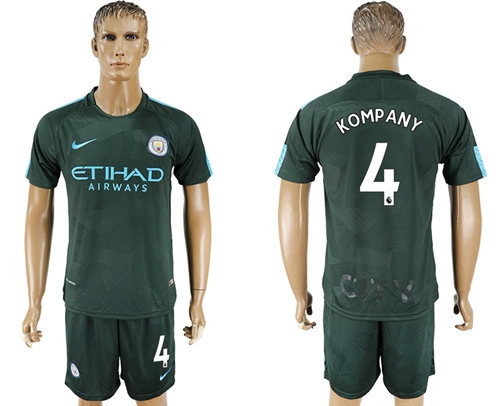 Manchester City #4 Kompany Sec Away Soccer Club Jersey - Click Image to Close